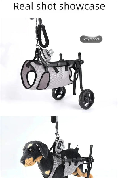 Dog Wheelchair Cart Lightweight Doggy Wheelchair Breathable Mesh Fabric Easy Assembly for Medium To Small Breeds for Back Legs