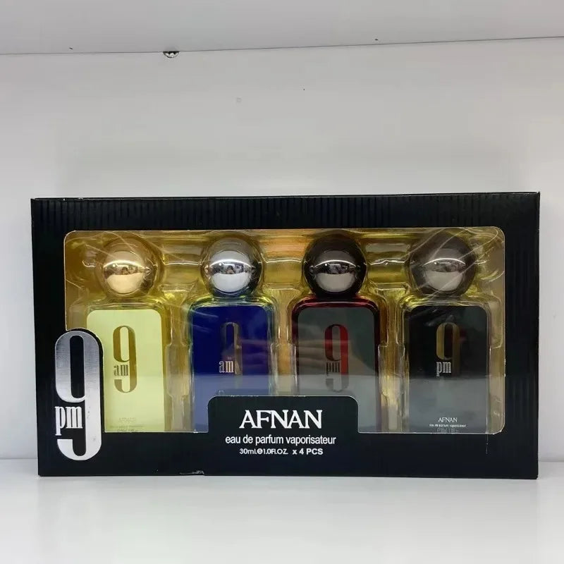 AFNAN 4PCS Perfume Set 30ml Unisex Eau De Parfum Long Lasting Fresh Sweet Woody Aromatic Fragrance Collection Luxury Mini Gift