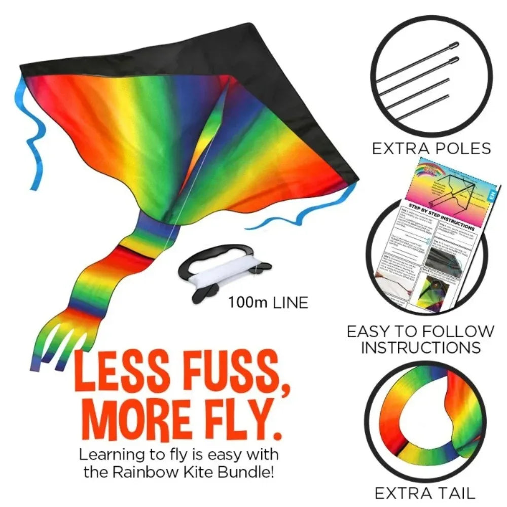 Outdoor Kites, Flying Kites, Triangular Kites with 100m Kite String, Outdoor Flying Tools, Ideal for Summer Outdoor Activities and Camping