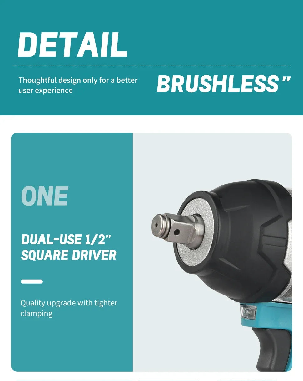 Makita DTW700 Cordless Impact Wrench 18V Brushless Motor  Variable Speed Electric Wrench High Effieiency Durable Auto Stop