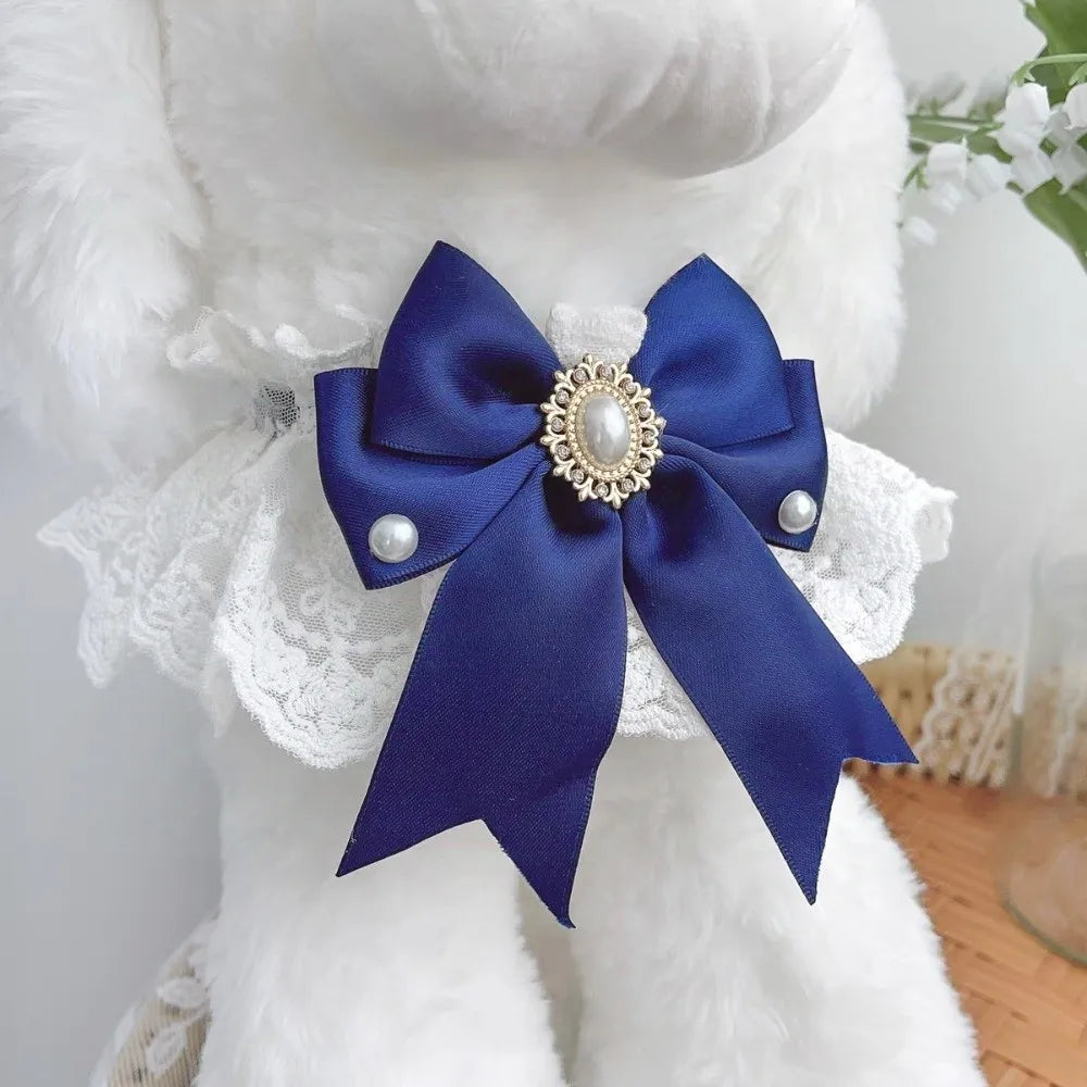 Fashion Adjustable Cat Lace Bow Bib Sweet Decorative Dog Collar Adorable Dress Up Cat Scarf Pet Supplies