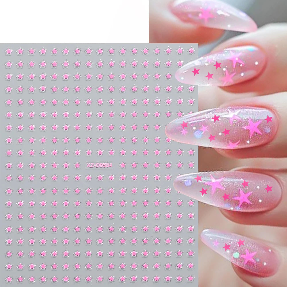 8Pcs/Set 3D Mix Colors Y2K Stars Nails Stickers 8*10cm Five-pointed Star Nail Decals Self-Adhesive Starlight DIY Nail Supplies 1
