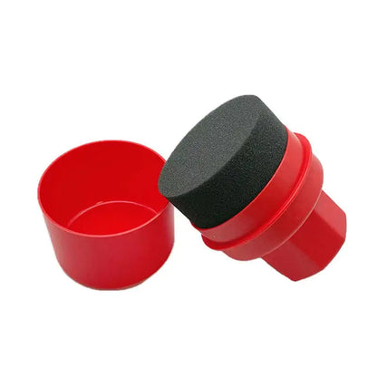 Flat Mouth Curved Regular Handheld Sponge Brush With Cover Car Tire Polishing And Waxing Sponge Portable Tire Cleaning Tools