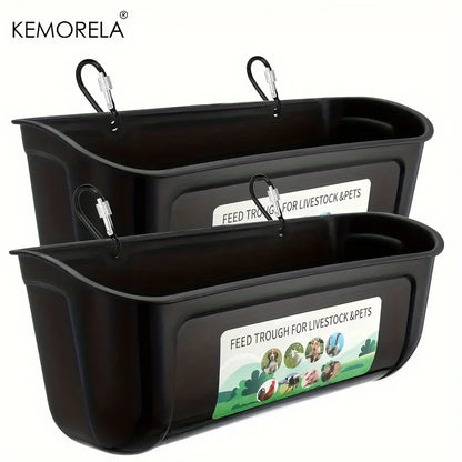 KEMORELA 2PCS Goat Feeder Hanging Duck And Chicken Feeder Small Pet Food Basin Fence Feed Trough Goose Drinking Trough With Clip