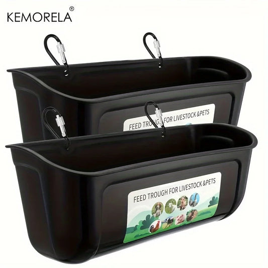 KEMORELA 2PCS Goat Feeder Hanging Duck And Chicken Feeder Small Pet Food Basin Fence Feed Trough Goose Drinking Trough With Clip