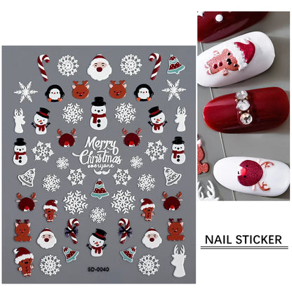 1sheet 5D Halloween Nail Stickers Pink/Green/Black Cartoon Pattern Nail Art Slider DIY For Sweet Cool Girl Cute Nail Decoration