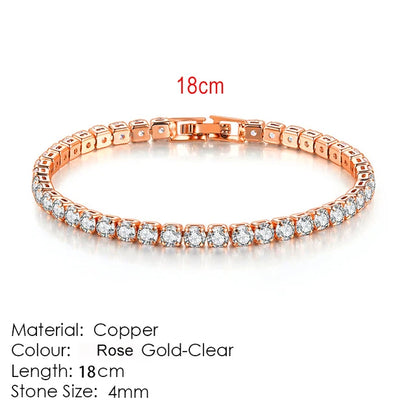 Fashion Multicolor Tennis Bracelet for Women 2.5/3/4/5mm Zirconia Charm Designer Tennis Chain Men Bracelet Wedding Jewelry KC128