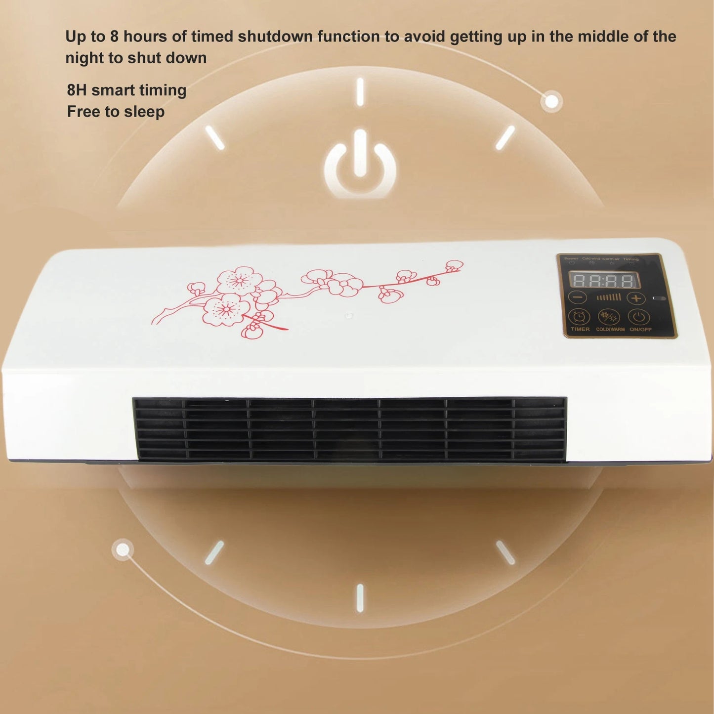 Electric Air Conditioner Fan Wall Mount Easy  Temperature  Timer Heating and Cooling Fan Cooling Heating Fan