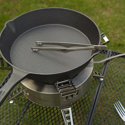 NOBANA Camping Clip Stainless Steel Kitchen Beef Food Tongs Ultralight Heat-Resistant Reusable Camping Cookware for BBQ Picnic