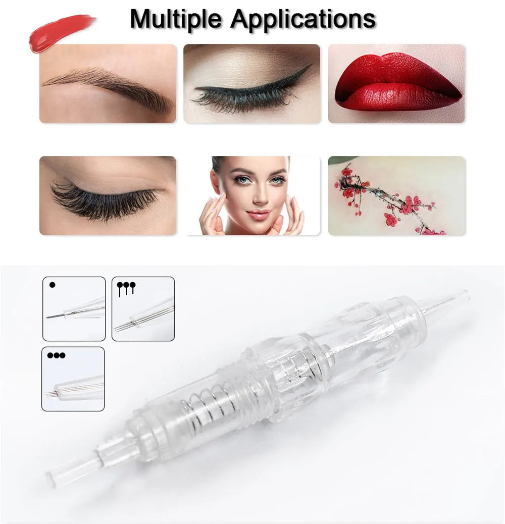 Biomaser 10PCS Revolution Tattoo Needle Permanent Makeup Cartridge Needles For Tattoo Machine Kit Eyebrow Needle 1R,2R,3R,5R