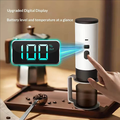 New Upgraded Version Outdoor Wireless Portable Espresso Machine Car Electric Heating Capsule Coffee Machine Suitable for Home