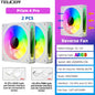 TEUCER Prism4 Pro ARGB Fan 120mm PC Case Fan Kit 4pin PWM CPU Cooling Fans 3pin 5v RGB 12cm Gaming Computer Fan