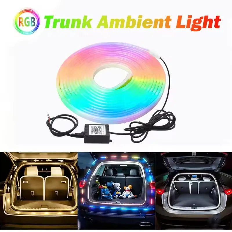 New car universal trunk and trunk lights with colorful lighting APP control LED ambient light RGB decorative light