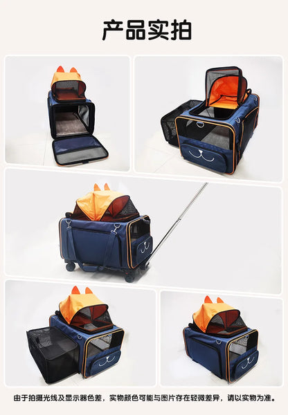 Pet Go out Trolley Portable Shoulder Bag Small Dog Cat Carrier Travel-friendly Pet Transport