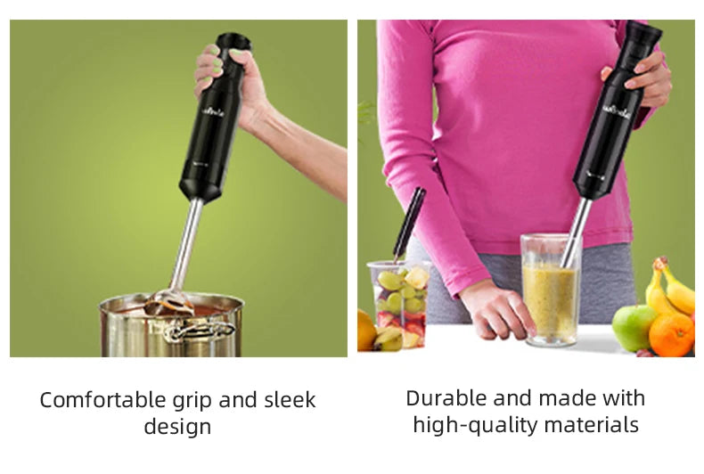 Wancle 600W Electric Hand Immersion Blender Multifunctional Stick Mixer For Baby Food Vegetable Meat Grinder Turbo Function