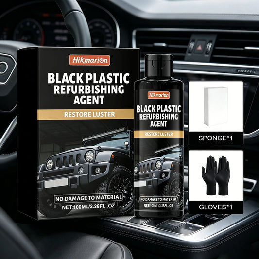 Car Black Plastic Restorer Kit Trim Detailer Dressing for Auto Bumpers Interior Restore Faded Color Renovation Polish Cleaner