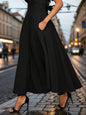 New In Dresses Solid Color A-line Skirts for Woman Clothing High Elastic Waist Long Skirt Women With Bow Elegant Women's Skirts