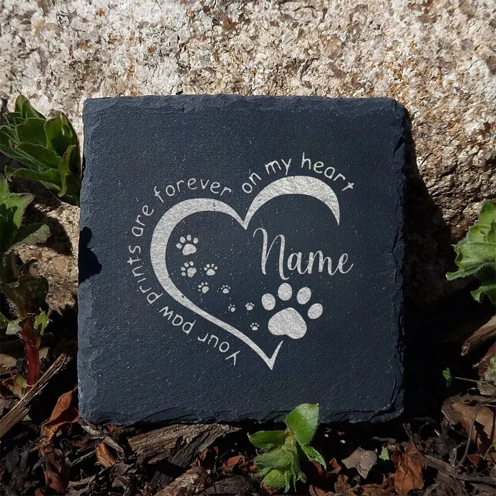 Personalized Dog Memorial Garden Stone Pet Loss Gifts Pet Keepsake Dog Sympathy Gift Pawprint Memorial Stone