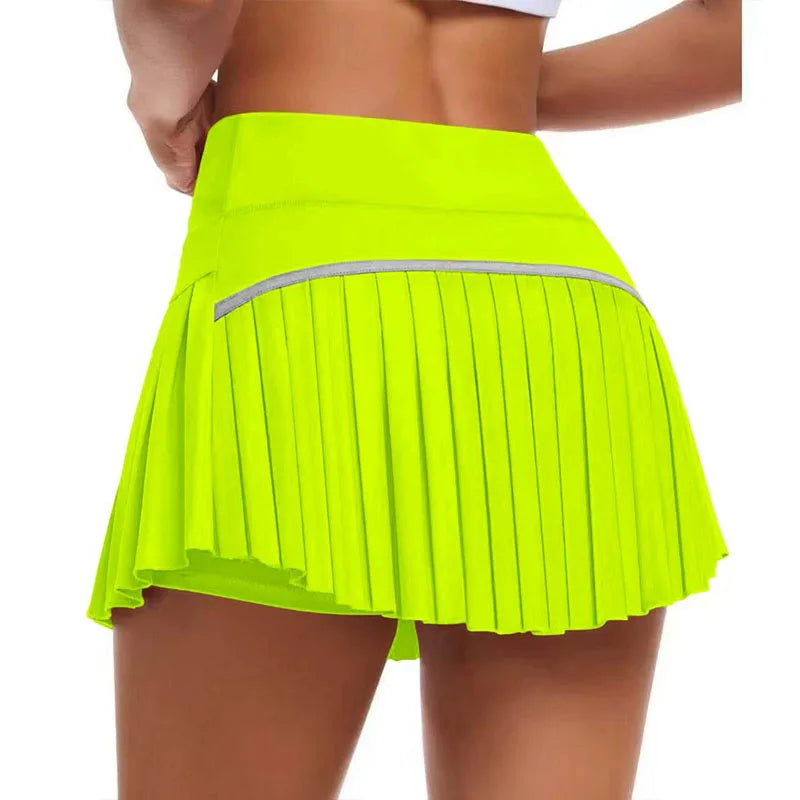 Fashion New Summer Sports Shorts Women Pleated Mini Skirt Anti Glare Short Skirt Running Outdoor Fitness Breathable Tennis Skirt
