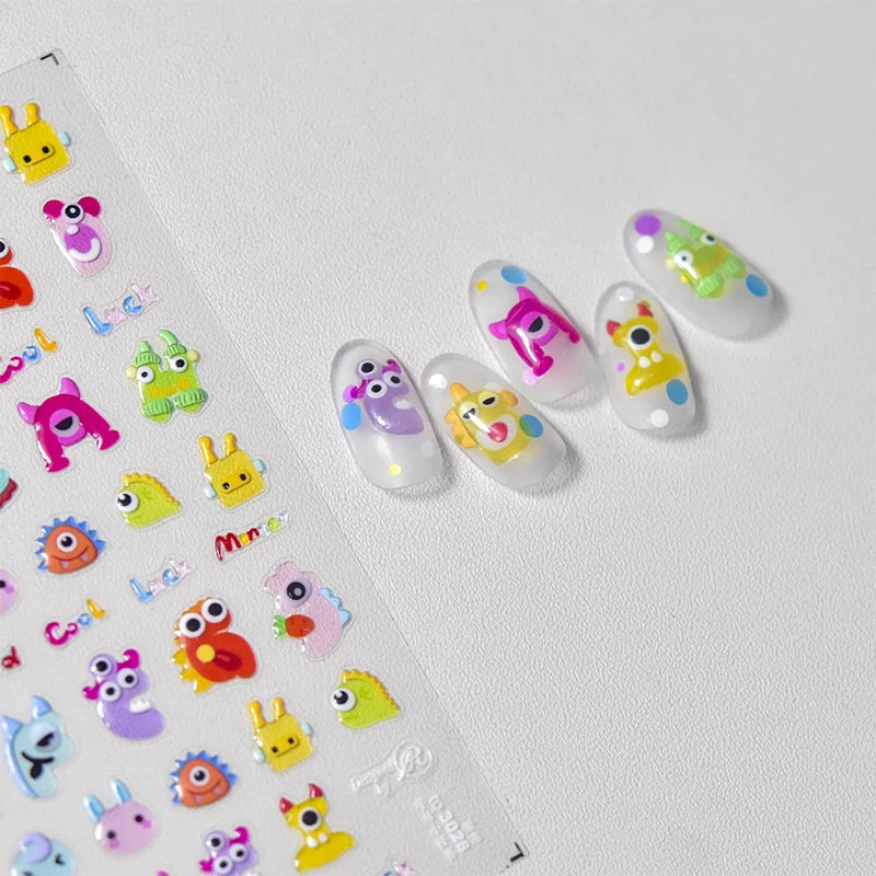Line Flower Powder Blusher Love Heart High Quality Jelly Series Adhesive Nail Sticker Nail Art Decoration Decals Design T-2830