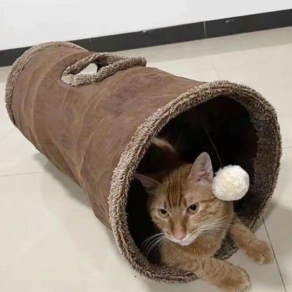 Portable Cat Tunnel Interactive Tube Folding Toys Pet Dogs Hiding with Play Ball
