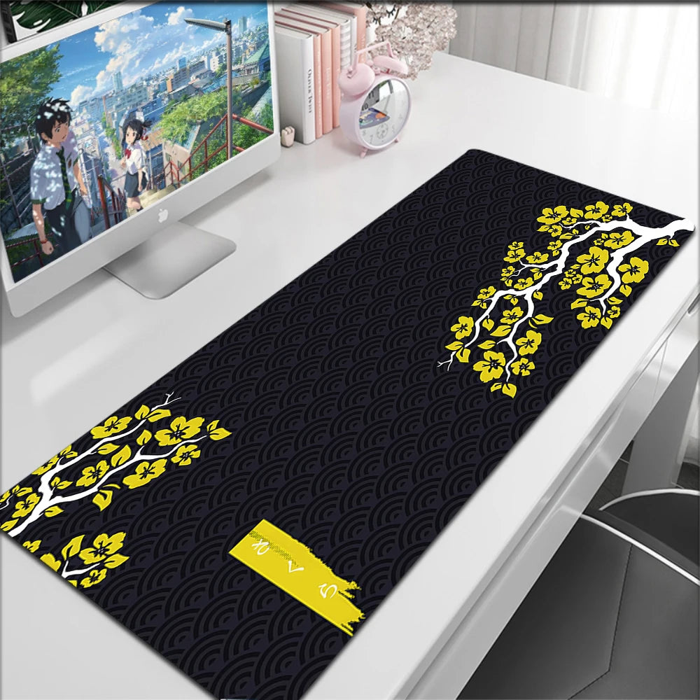 Japanese Cherry Blossom Mouse Pad Gaming XL Home New HD Mousepad XXL Keyboard Pads Office Non-Slip Carpet Purple Sakura Mice Mat