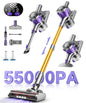 Tdyon Cordless Vacuum Cleaner, 50000Pa Suction 500W Motor Vacuum with LED Display, 50 Mins Runtime Auto Mode & Anti‑Tangling Brush for Carpet Hard Floor