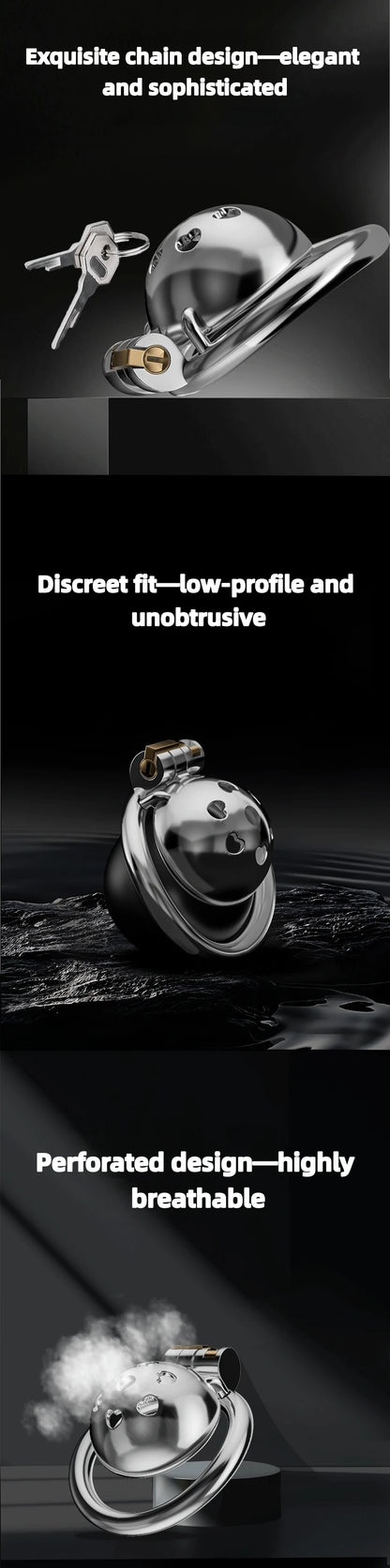 Male Super Mini Stainless Steel Chastity Cage Breathable Hole Lock Cock Ring BDSM Bondage Sissy Gay Adult Toy 18+