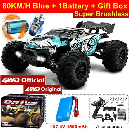 4WD Remote Control Car Off Road 4x4 RC Car High Speed Buggy Truck Super Brushless 50 or 80KM/H Fast Drift Racing Toy Gift