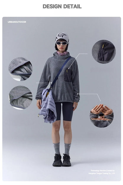 Thermolite® All Season 190g Ultra-light Breathable Thermal Hoodie, Urban Outdoor Techwear Mid-layer with Thumbholes & Zip Pocket