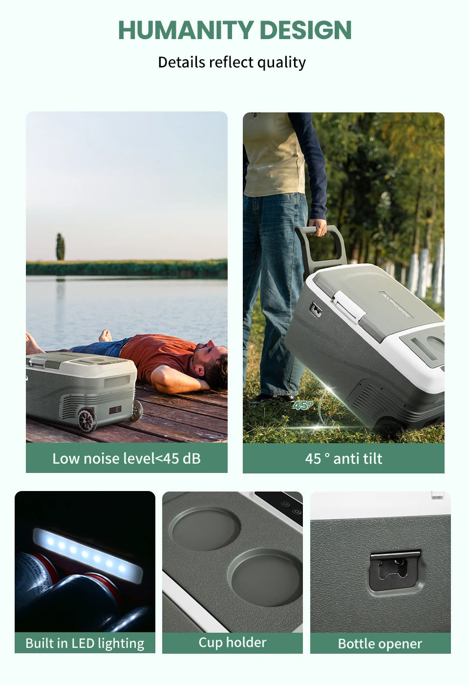 Alpicool DD40 40L Car Refrigerator 12V Compressor Fridge Freezer Dual Zone Independent Control Portable Cooler for Camping BBQ
