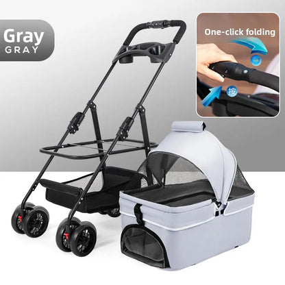 Pet cart Lightweight foldable out Pet cart Small dog cart Separable basket pet carriers and travel gear