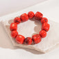 Acrylic Irregular Square Round Beaded Bracelet Bangle for Women Imitation Stone Chain Bracelet Hand Accessories Couple Gifts K