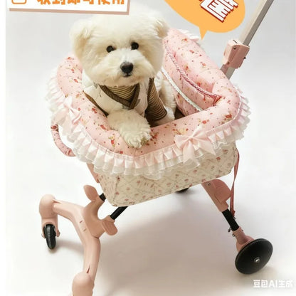 Compact Foldable Pet Cart Lightweight Shopping Cart Small Portable Go out Pet Carrier