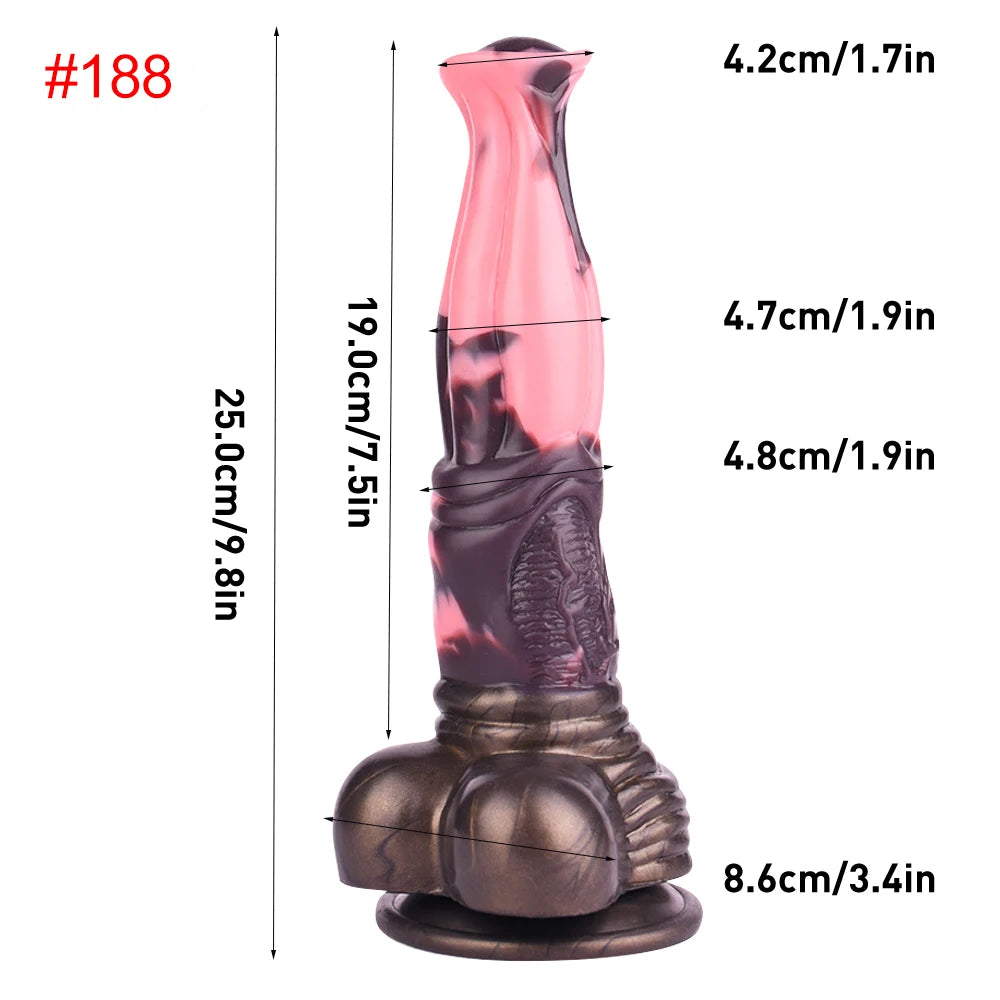 FAAK Silicone Long Penis Fantasy Knot Horse Dildo With Sucker Sex Toys For Women Anal Plug Female Masturbator Adult Games