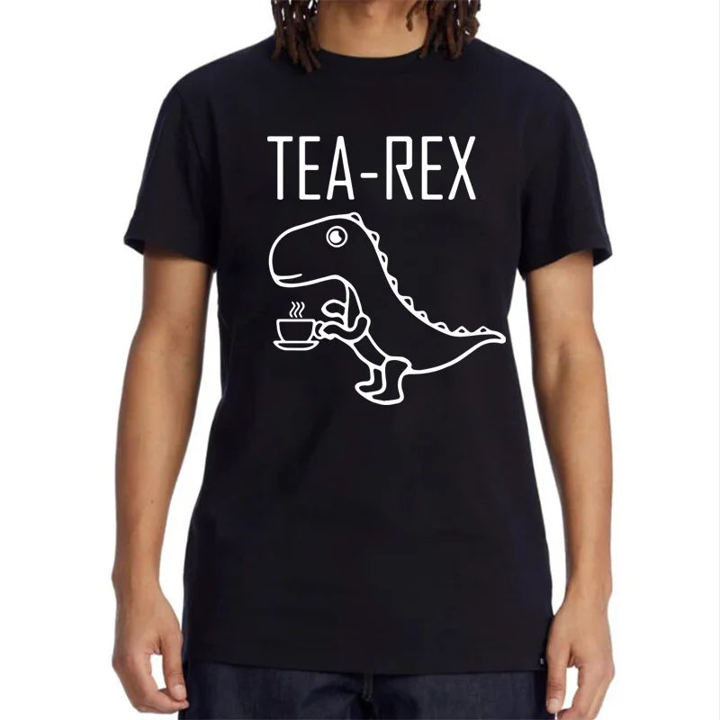 Summer Casual Men's T-shirt Top Quality Cotton Blend Cool Funny Dinosaur Design Printing O-neck For Men T-shirt Male Tee Shirts