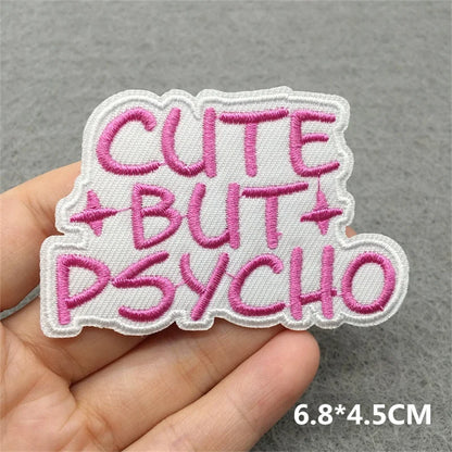Cartoon Embroidered Patches For Clothing Slogan Letters Embroidery Patch For Clothes Iron On Patches On Clothes Jackets DIY