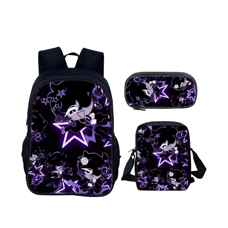 Cartoon Popular Shadow Milk Plush 3D Print 3pcs/Set pupil School Bags Laptop Daypack Backpack Inclined shoulder bag Pencil Case