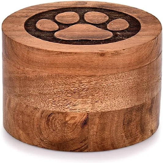 Solid Wood Pet Memorial Box Dog Hair Keepsake Urn for Ashes Wooden Souvenir Vintage Decor Storage Empty Box Supplies