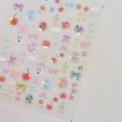 Ocean Shell Starfish Shell Conch Whale Dolphin Seahorse Coconut Tree Water Bubbles Self Adhesive Nail Art Sticker Manicure Decal
