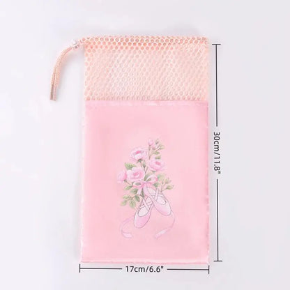 Portable Mesh Dance Bag Breathable Shoes Storage Pouch Girls Ballet Organizer Bags Shoe Pouches Bag Drawstring Dance Shoes Pouch