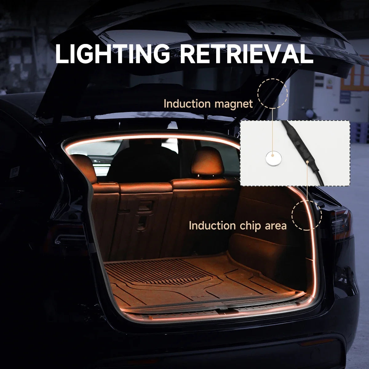 RGB 5M Car Rear Trunk Brighten LED Strip Multifunctional for Waterproof Flexible Light APP Control Connector Plug & Play 12V