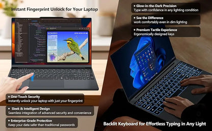 15.6'' Intel Core I9 10980HK Gaming Laptop Windows 11 16GB RAM 1TB 2TB SSD Fingerprint Unlock Computer Backlight Office Laptop P