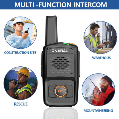 Mini Walkie Talkie RNABAU 16 Channels Professional MT-N1 UHF 400-470MHZ Match Baofeng Two Way Radio