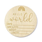 Wooden Baby Growth Souvenir Card Milestone Engraved Hello World Round Wooden Milestone Newborn Photography Props