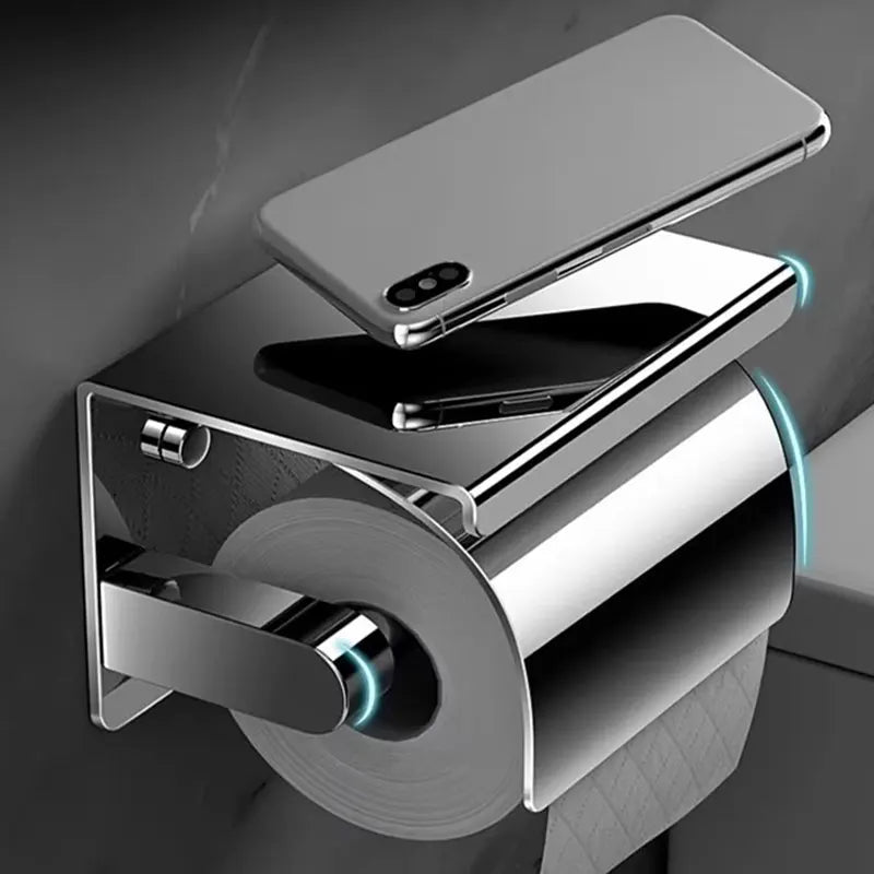 Stainless Steel Paper Towel Holder Without Punching Wall-Mounted Kitchen Roll Holder Toilet Paper Holder Bathroom Towel Rack