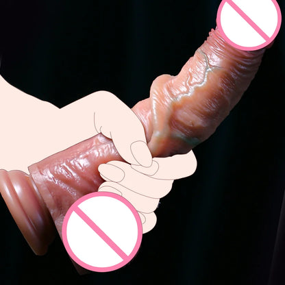 Realistic Dildo Skin Sliding Foreskin for Women Gay Sexmachine Dick Anal Masturbators Strapon Big Penis Dildos Adult Sex Toys 18