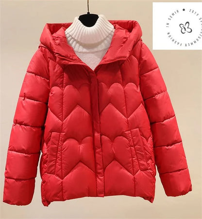 2025 New Style Korean Fashion Winter Jacket Short Down Bread Service Woman Snow Wear Puffer Coats Loose Warm Parkas Hooded Outwe