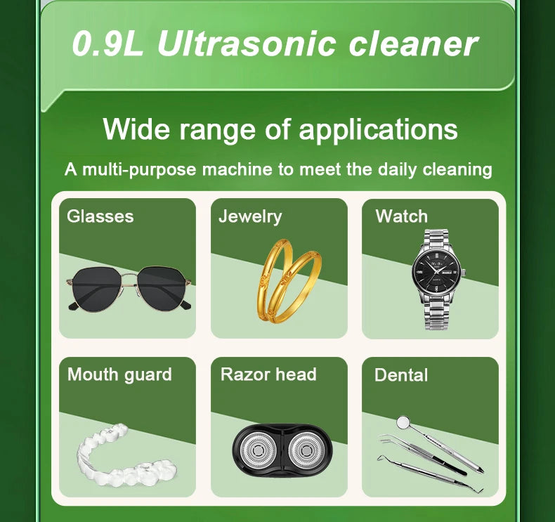 900ml 35w 60w Ultrasonic Cleaner Machine Ultrasound Cleaning Dental Glasses 220v EU UK AU Plug Ultrasonic Bath tina ultrasonica