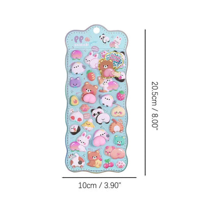 Kawaii Cartoon Soft Cute Little Rabbit 3D Pinching Relaxing Butt Stickers Cute DIY Mobile Book Decoration Stickers Festival Gift
